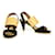 Fendi Black Suede Beige Raffia Open Toe Sandals Shoes Slingback Heels size 39  ref.957597