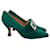 Sapatos Regency de veludo verde vintage Manolo Blahnik Verde escuro  ref.957721
