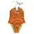 ***Neonorangefarbener Einteiler-Badeanzug von Fendi Mehrfarben Polyester Polyamid  ref.957744