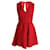 Maje Mini Robe Texturée Col V en Viscose Rouge Fibre de cellulose  ref.957760