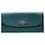 Coach Long Wallet in Teal Crossgrain Leather  Green  ref.957764