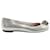 Sapatilhas de balé de caveira de metal Alexander McQueen em couro prateado Prata Metálico  ref.957820