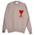 Ami Paris Ami De Coeur Sweater In Pastel Pink Wool  ref.957829