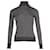 Maglione in maglia a costine con collo a lupetto metallizzato Chanel in lana nera Nero  ref.957855