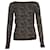 Maglione floreale in maglia metallizzata Chanel Camelia in lana nera Nero  ref.957892