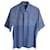 Louis Vuitton Damier Logo Print Short Sleeve Polo Shirt in Blue Cotton  ref.958027