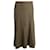 Theory Semi Flared Midi Skirt in Olive Wool Green  ref.958035