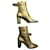 Saint Laurent Ankle Boots Golden Leather  ref.958352