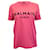 Camiseta com logo Balmain e botões nos ombros em algodão rosa  ref.959015