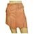 Plein Sud Minifalda con cierre asimétrico de corchetes y ojales de cuero y gamuza color rosa liso 40  ref.959066