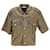 Céline Celine Military-style Button Up Cropped Shirt in Khaki Cotton Green  ref.959552