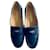 Chanel CC Loafers Navy blue Gold hardware Leather  ref.959813