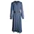 Michael Michael Kors Gepunktetes Langarmkleid mit Gürtel aus blauem Polyester  ref.960071
