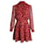 Autre Marque Saloni Printed Sheer Sleeve Dress in Red Silk  ref.960168