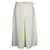 Gucci Front Pleat A-Line Midi Skirt in Cream Polyester White  ref.960173