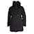 Chaqueta con capucha y ribete de piel Moncler en poliamida negra Negro Nylon  ref.960253