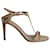 Sergio Rossi Gold Trimmed Sandals in Nude Patent Leather Flesh  ref.960255