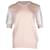 Chloé Chloe V-neck Sheer Short Sleeve Top in Pink Cotton  ref.960280