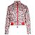 Twist Louis Vuitton LV Monogram Logo Print Cropped Bomber Jacket in Red Cotton