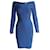 Herve Leger by Max Azria Off-the-Shoulder Long-Sleeve Bandage Dress in Blue Rayon Cellulose fibre  ref.960429