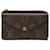 Porta-cartões com monograma Louis Vuitton Recto Verso em lona revestida marrom  ref.960437