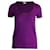 Top de punto con cuello cuadrado en lana violeta de Yves Saint Laurent Púrpura  ref.960441