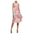 Autre Marque MIKAEL AGHAL Vestido feminino rosa floral estampado fit & flare organza Reino Unido 8 US 4 eu 36 Pescaria Seda  ref.961727