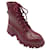 Alexander McQueen Burgundy Lace-Up Leather Boots Purple  ref.961923