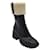 Chloé Chloe Betty Black / Ivory Shearling Trimmed Rubber Boots  ref.961957