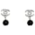 Chanel argento CC e perlina nera Metallo  ref.962462