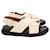 Marni Fussbett Slingback-Sandalen aus cremefarbenem Kalbsleder Weiß Roh Kalbähnliches Kalb  ref.962510