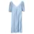 Ganni Robe mi-longue plissée en georgette en polyester bleu Bleu clair  ref.962539
