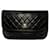 Timeless Bolso vintage Chanel de piel de cordero con solapa forrada acolchada Negro Gold hardware  ref.962682