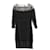 Robe noire en maille et dentelle Roberto Cavalli Viscose  ref.963319