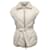 Peserico White Belted Puffer Vest with Monili Cream Polyester  ref.964190