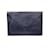 Fendi Vintage Black Embossed Portfolio Envelope Clutch Bag with Strap Leather  ref.964242