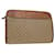 Céline CELINE Macadam Canvas Clutch Bag PVC Leather Beige Auth 45077  ref.964639