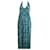 Diane Von Furstenberg Robe longue en soie DvF Franz turquoise et multicolore  ref.964711