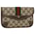 GUCCI GG Canvas Web Sherry Line Pouch PVC Leather Beige Red Green Auth yk7352  ref.964922