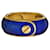 ***Van Cleef & Arpels Gold Enamel Belt Band Ring Blue Gold hardware Yellow gold  ref.964991