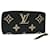 LOUIS VUITTON Monogram Empreinte Zippy Wallet Black Beige M80481 LV Auth 45062  ref.965165