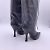 Versace Stivali con tacco in pelle nera con zip centrale 36 Nero - vista 6