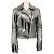 Drome Silber-Metallic-Lederjacke mit Fransen
