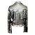 Drome Silber-Metallic-Lederjacke mit Fransen - Ansicht 3
