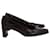 Zapatos de tacón Duke con punta cuadrada de Stuart Weitzman en cuero negro Castaño Roja  ref.967088