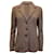 Blazer monopetto Giorgio Armani a righe in lana cashmere Beige Cachemire  ref.967206