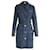 Lanvin Multi-Pocket Belted Coat in Blue Wool  ref.967237