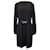 Lanvin Robe mi-longue à détail de crochet en laiton en polyester noir  ref.967270