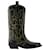 Mid Shaft Western Boots - Ganni - Leather - Black Synthetic  ref.967314