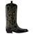 Mid Shaft Western Boots - Ganni - Leather - Black Synthetic  ref.967315